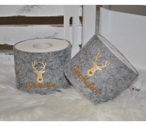 Stickserie - Hirsch Sprüche Klorollenverstecker